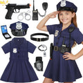 Doxrmuru Police Costume for Girls Police Outfit with Toy Gun,Cop Accessories