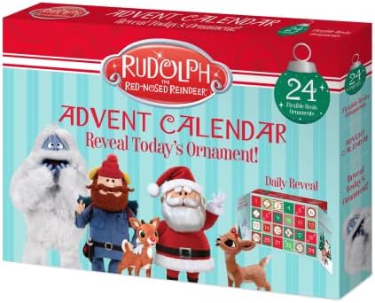 Old World Christmas Rudolph Advent Calendar, 24 Mini Resin Ornaments Featuring Rudolph and Friends, Christmas Countdown for Kids, Child-Safe and Durable, Collectible Holiday Décor
