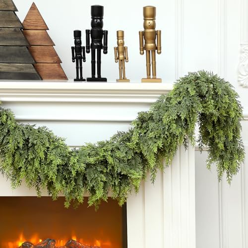 Waydress 1 Pcs 9 ft Christmas Artificial Cedar Garland Realistic