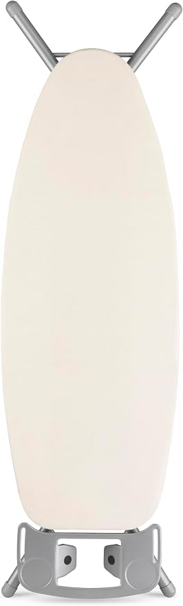 Whitmor Extra-Wide Ironing Board with Iron Rest, 18 x 48.5 in | Metal mesh top, 7mm foam pad, iron rest, 4-level height adjustment, safety lock, natural beige cover