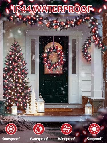 250 LED Linkable C6 Christmas Lights 82FT Christmas Lights Outdoor Decor