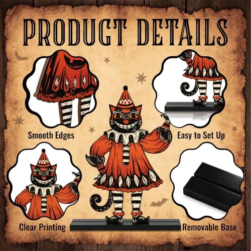 3 Pcs Halloween Decorations Indoor, Wooden Vintage Halloween Kitchen Decor