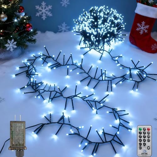 Christmas Cluster Lights Plug-in 52FT 800LEDs String Lights Indoor Outdoor