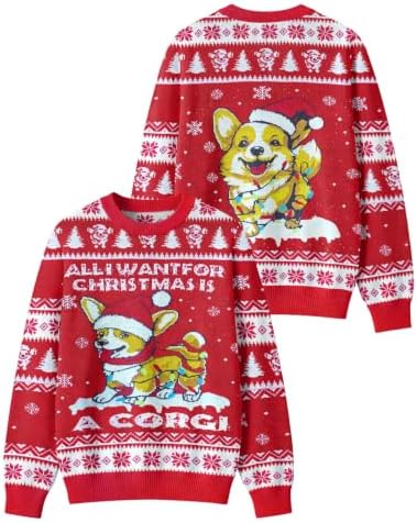 34HD Ugly Xmas Sweater–Funny Knit Christmas Sweater for Women & Men 2025, Long Sleeve Crewneck Holiday Pullover, Unisex Gift