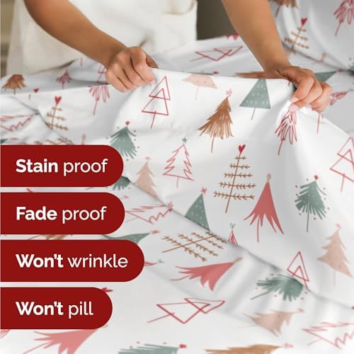Christmas Sheet Set, Christmas Tree 2, Holiday Xmas Bedding Set - Full Size