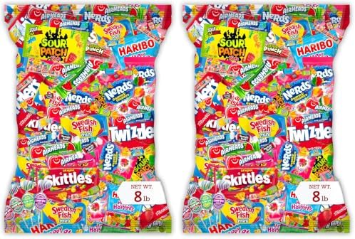Bulk Candy Variety Pack - 8 lb Candy - Bulk Individually Wrapped - Candies - Trick Or Treat Candies - Piñata Filler Stuffers - Pinata Stuffers - Party Favors - July 4th (Pack of 2)