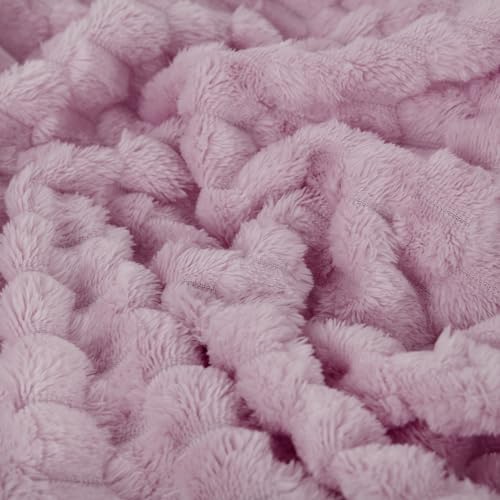 Puncuntex Light Purple Throw Blanket 60"×80" Fuzzy 3D Jacquard Decorative