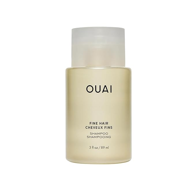 OUAI Fine Hair Shampoo - Travel Size Biotin Thickening Shampoo for Flat, Thin Hair - Volumizing & Strengthening Keratin & Chia Seed Oil for Women & Men - Lightweight, Color-Safe, Sulfate Free, 3 Oz