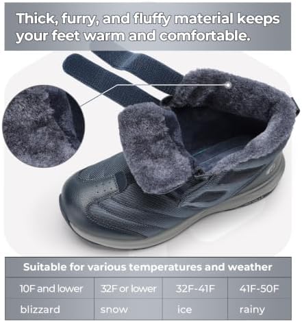 FitVille Mens Extra Wide Snow Boots Outdoor Mens Winter Wide Boots, Lightweight Wide Width Mens Winter Boots Waterproof Insulated V3