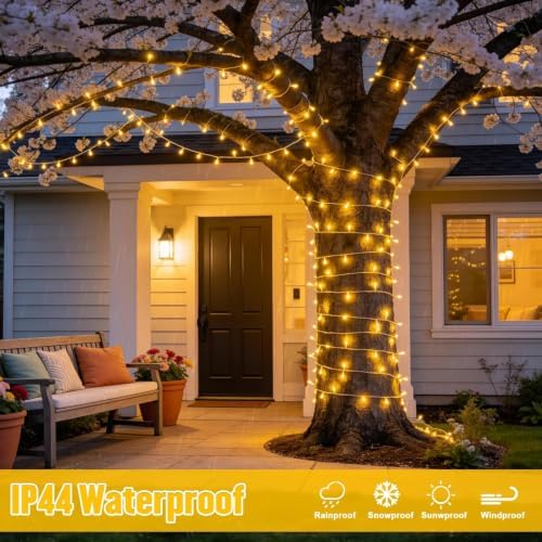 JMEXSUSS 800 LED String Lights Indoor Outdoor Christmas Lights Plug in