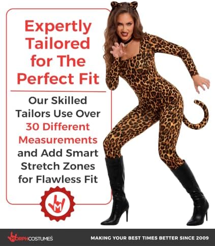 Morph Leopard Costume for Women, Cheetah Bodysuit, Halloween Costumes Women