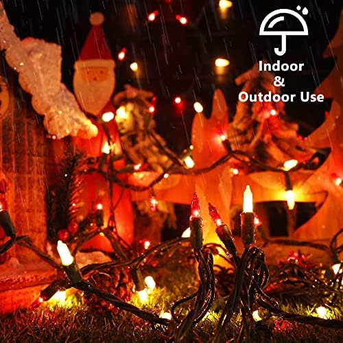 BrizLabs Red & White Christmas Lights, 300 Count 69.6ft Mini Outdoor Lights