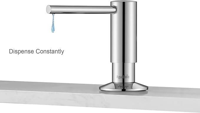 AguaStella ASF026CH Built in Soap Dispenser Chrome for Kitchen Sink with Soap Bottle Countertop Pump