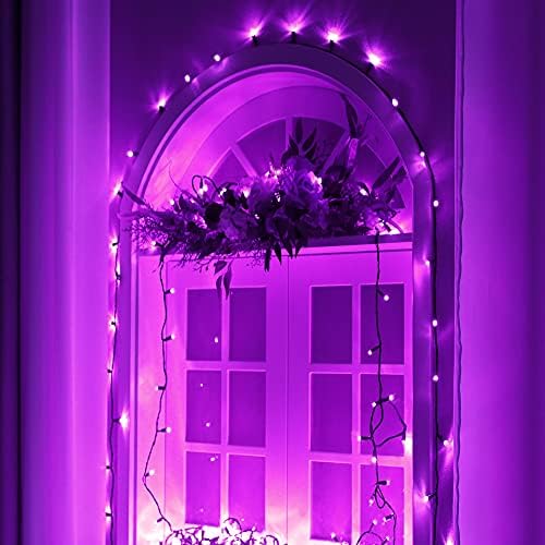 Pooqla 200 LED Purple Halloween Lights Outdoor String Lights, 66 ft