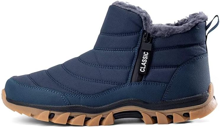Jakcuz Mens Snow Boots Water-resistant Fur Lined