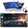 5-in-1 RGB Mouse Pad with 15W Wireless Charging, Keyboard Pad for Desk