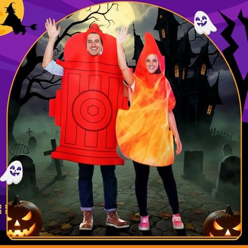 Seenelling Funny Halloween Costume for Couple 2pcs Fire and Fire Hydrants