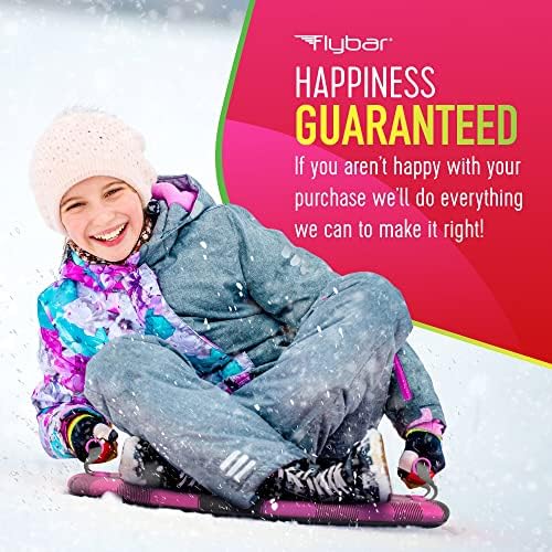 Flybar Snow Sled for Kids and Toddlers- Foam Saucer Disc, Ages 5+, Easy Grip Handles, Durable with Slick Bottom & PE Core Build, Lightweight Snow Boards, Snowboard Toys for Outdoor, Up to 110 lbs, 26"