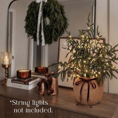 Christmas Decorations - 24" Real Touch Artificial Pine Tree in Ceramic Pot