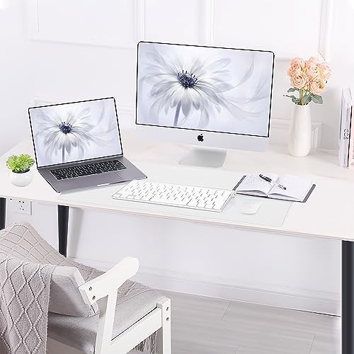 AFIING Cork Desk Mat 23.6 x 13.7, Dual-Sided Cork & PU Leather Desk Pad, Waterproof Non-Slip Desk Protector for Home Office, Study Desk & Minimalist Workspace White