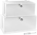 Cable Management Box with Lock,Cable Organizer Box & Power Strip Cover,Frosted Acrylic, Wire Storage and Organization for Cords,Suitable for TV, Computer,Child and Pet Proof(2PC)