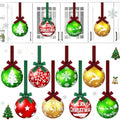 8 Pcs Christmas Kitchen Hanging Ornament, Wood, Ball Style
