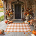 Caramel Buffalo Plaid Rug 3 x 5 for Front Porch Entryway