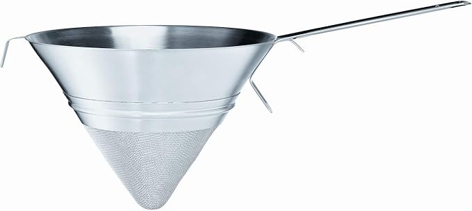 Rösle Stainless Steel 25 cm Hotel Kitchen Chinois Strainer with Gauze Inset