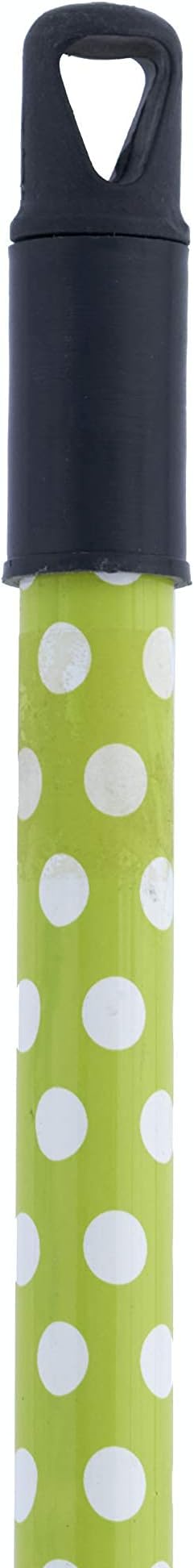 Superio Polka Dot Printed Broom, Premium Black Plastic Bristles, Heavy-Duty Household & Outdoors, Easy Swiping, Multi-Surface, USA Wooden Handle, 12 Inch Sweeping Head