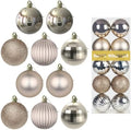 Champagne Gold 2.5" Christmas Balls Christmas Tree Decoration Ornaments Shatterproof Hanging Balls for Birthday Halloween Holiday Wedding Decorations Set of 10pcs