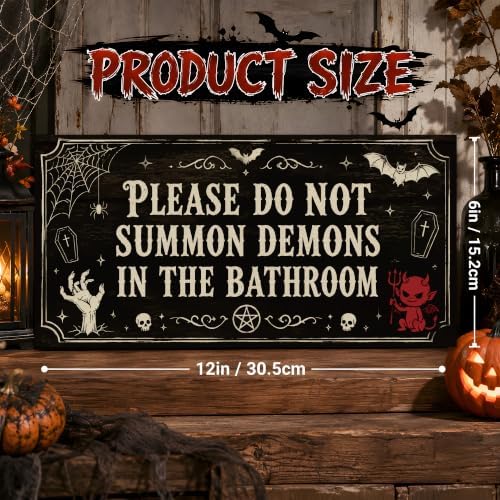 Halloween Decorations - Funny Wooden Sign for Wall Home Door Bathroom