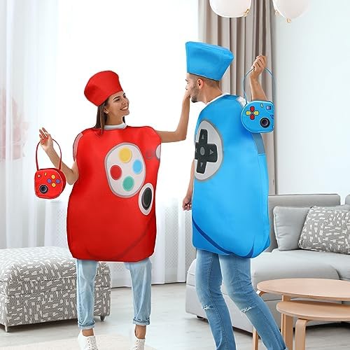 Ramede 6 Pcs Halloween Couple Costumes for Adult Game Controller