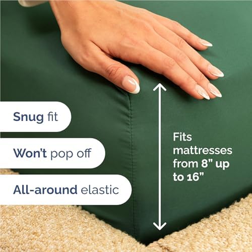 Full Size 4 Piece Sheet Set - Breathable & Cooling Sheets - Emerald Green
