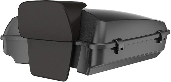 Advanblack Road Glide Tour Trunk Pack Black Quartz Razor Tour Trunk Pack Backrest Pad for '97-'25 Harley Touring Road King Street Glide Electra Glide CVO models