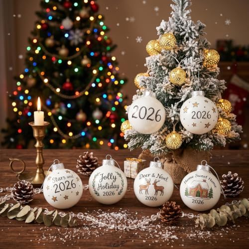 Zubebe 100 Pcs 2.4 Inch Blank White DIY Christmas Ball Ornaments for Craft