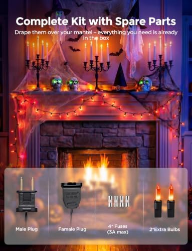 Brightown 20Ft Orange Halloween Fall Lights for Outdoor Indoor Decorations