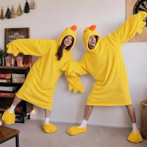 Goose Blanket Hoodie Onesie, Wearable Oversized Duck Blanket Hoodie, Gift for Adults & Kids