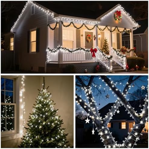 500 LED White Christmas Lights Christmas Tree Lights Outdoor