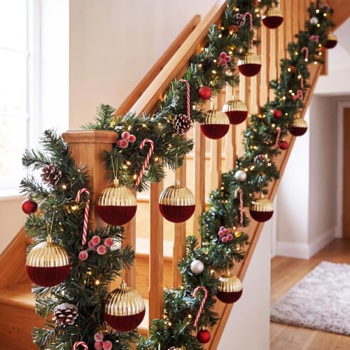 12PCS Burgundy and Gold Velvet Christmas Ball Ornament,One Style