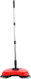 PRETYZOOM Hand Push Sweeper 3-in-1 Rotating Broom Dustpan Floor Cleaner with Adjustable Handle for Hardwood Tile Marble Floors