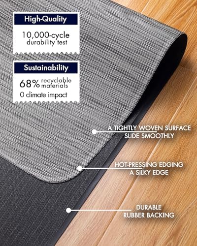 BARoyal Office Chair Mat for Hardwood Floor Under Desk Computer Rolling Chair Mat for Wood/Tile Floor Non-Slip Heavy Duty Desk Rug PVC Plastic Hard Floor Protector 46"x 60" (Gray)