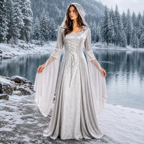 Women Deluxe Witch Dress Renaissance Vampire Halloween Costume