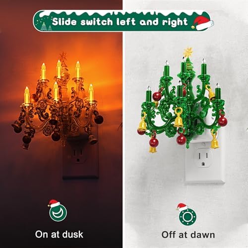 L LOHAS LED Christmas Night Light, Plug in Night Light, Dusk to Dawn Sensor