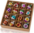 16 Pcs Vintage Glass Christmas Ornament Reflector Decor, Classic