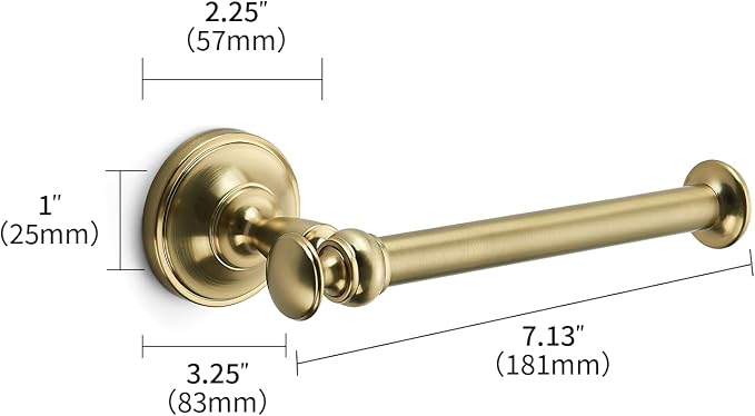khtumeware Toilet Paper Holder Champagne Bronze Tissue Roll Holder for Bathroom Organization and Storage Single Post Toilet Tissue Holder Wall Bathroom Accessories (1-Pack)