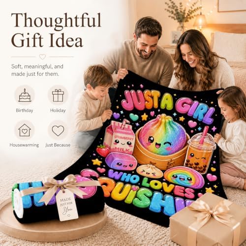Kids Teens Blanket 50" x 60" Dumpling Throws, Girls Blanket Squishy Throw