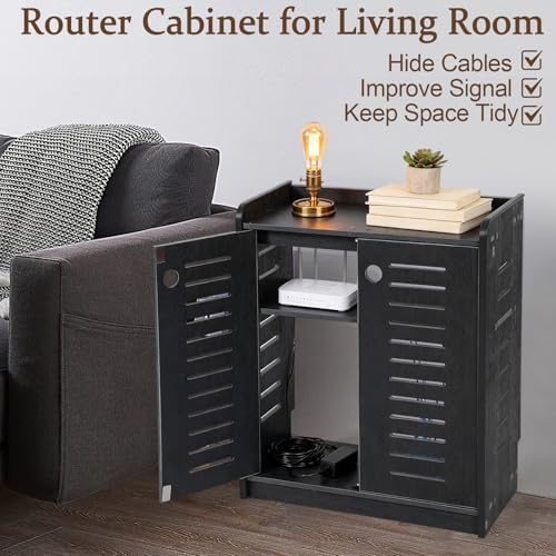 WiFi Router Storage Cabinet 19.7" x 9.8" x 23.6" Large Router Hider Box