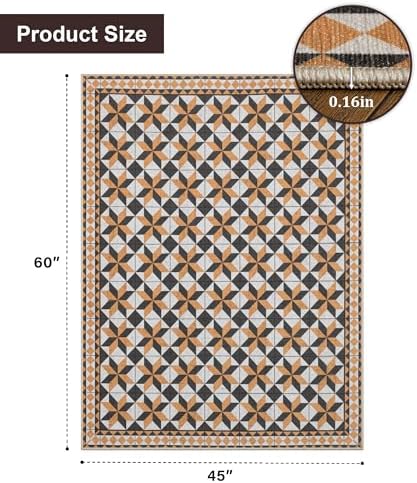chakme Office Chair Mat for Hardwood Floor, 60"x45" Easy Glide Computer Desk Mat Protector for Rolling Chair Under Desk Rug Nonslip Backing, Machine Wash, (Plaid)