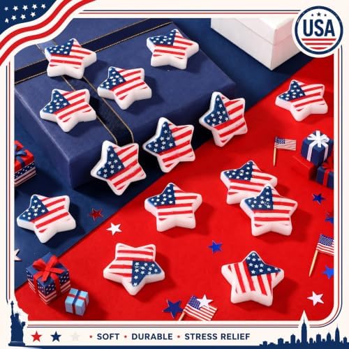 Thenshop 20 Pcs Veterans Day Gifts American Flag Star Ball Bulk