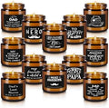12-Pack Amber Jar Father's Day,Scented Candles, Gift for Dad 3.5oz, Natural Soy Wax and Premium Essential Oils. Ideal for Study Home & Office Aromatherapy.